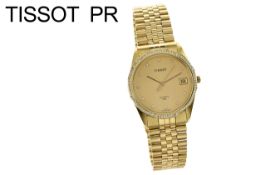 Tissot PR 84g Quarz 750- Gelbgold mit Diamanten. ohne Box und ohne Papiere