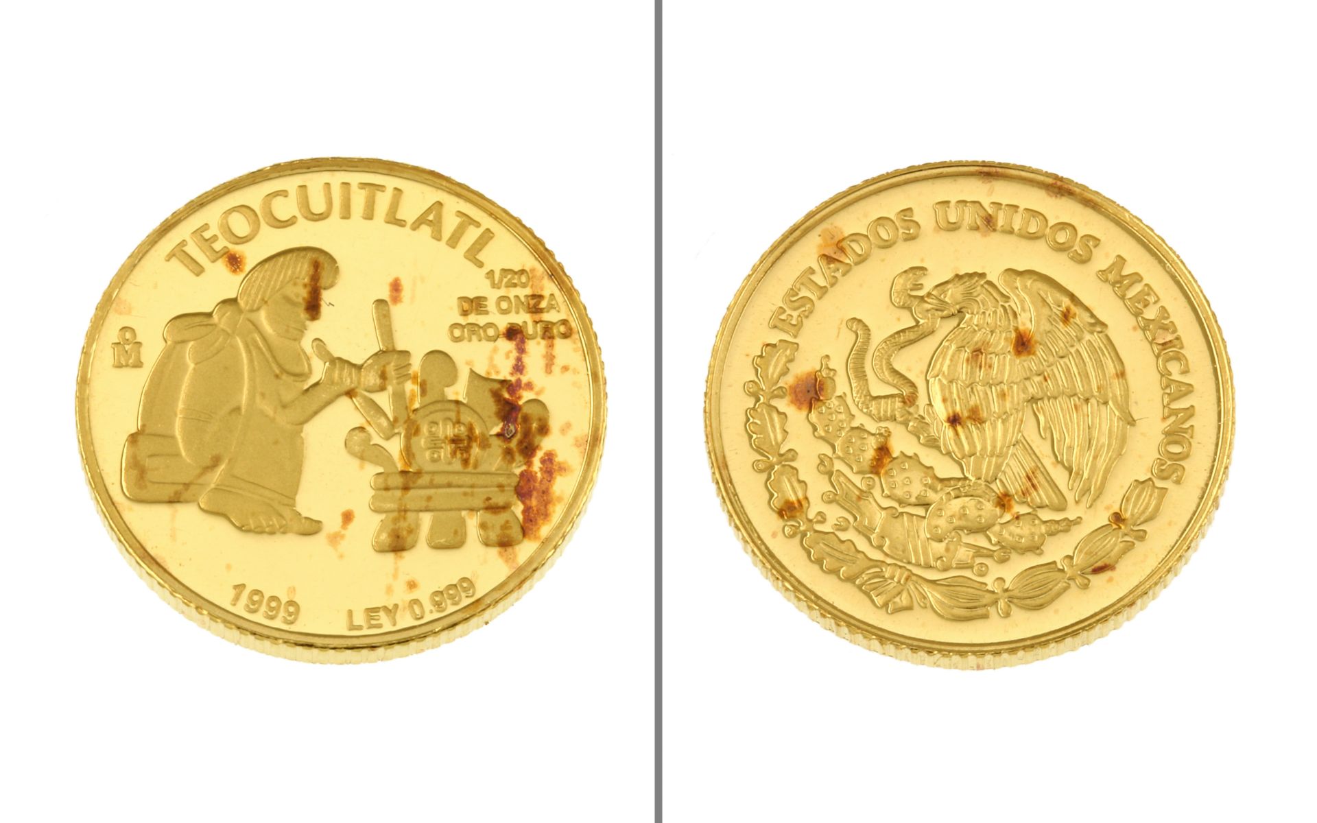 Goldmuenze Mexico 1/20 Unze 1.56g 999/- Gelbgold 1999
