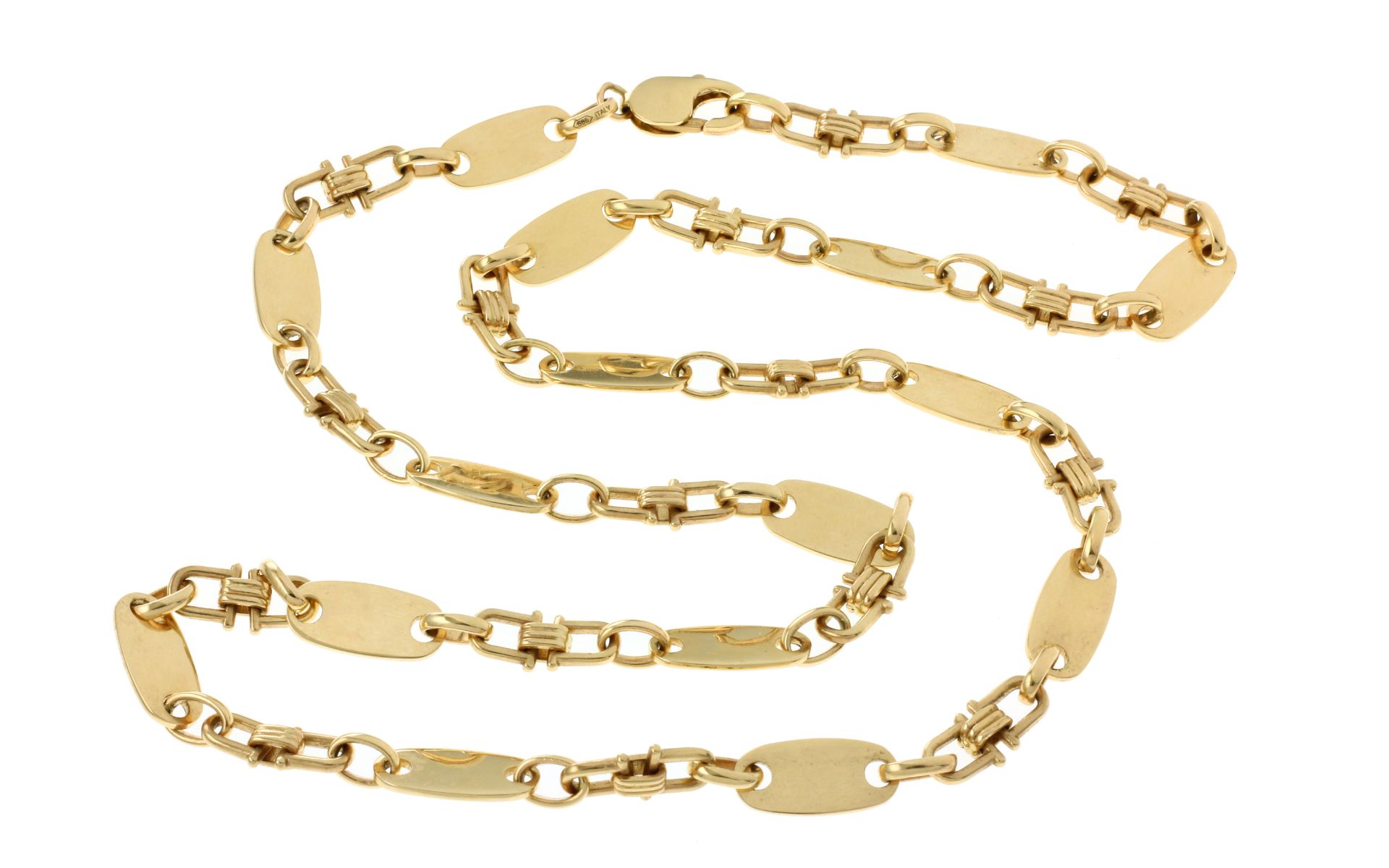 Plattenkette 65.58g 585/- Gelbgold. Laenge ca. 70 cm