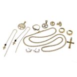 Konvolut Goldschmuck 14.69g 333/-. 375/-. 585/- und 750/- Gold mit Steinen