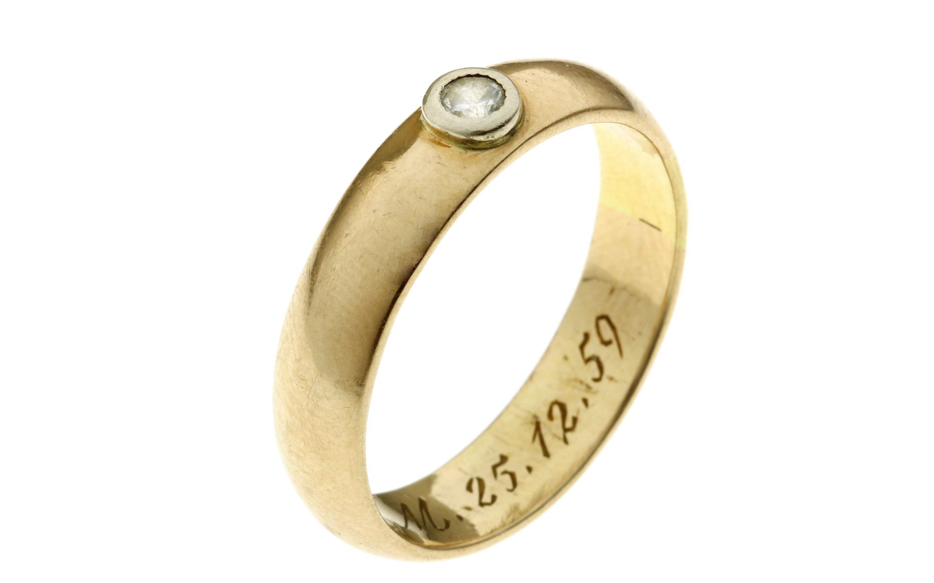 Ring 5.83g 585/- Gelbgold mit Zirkonia. Ringgroesse ca. 61