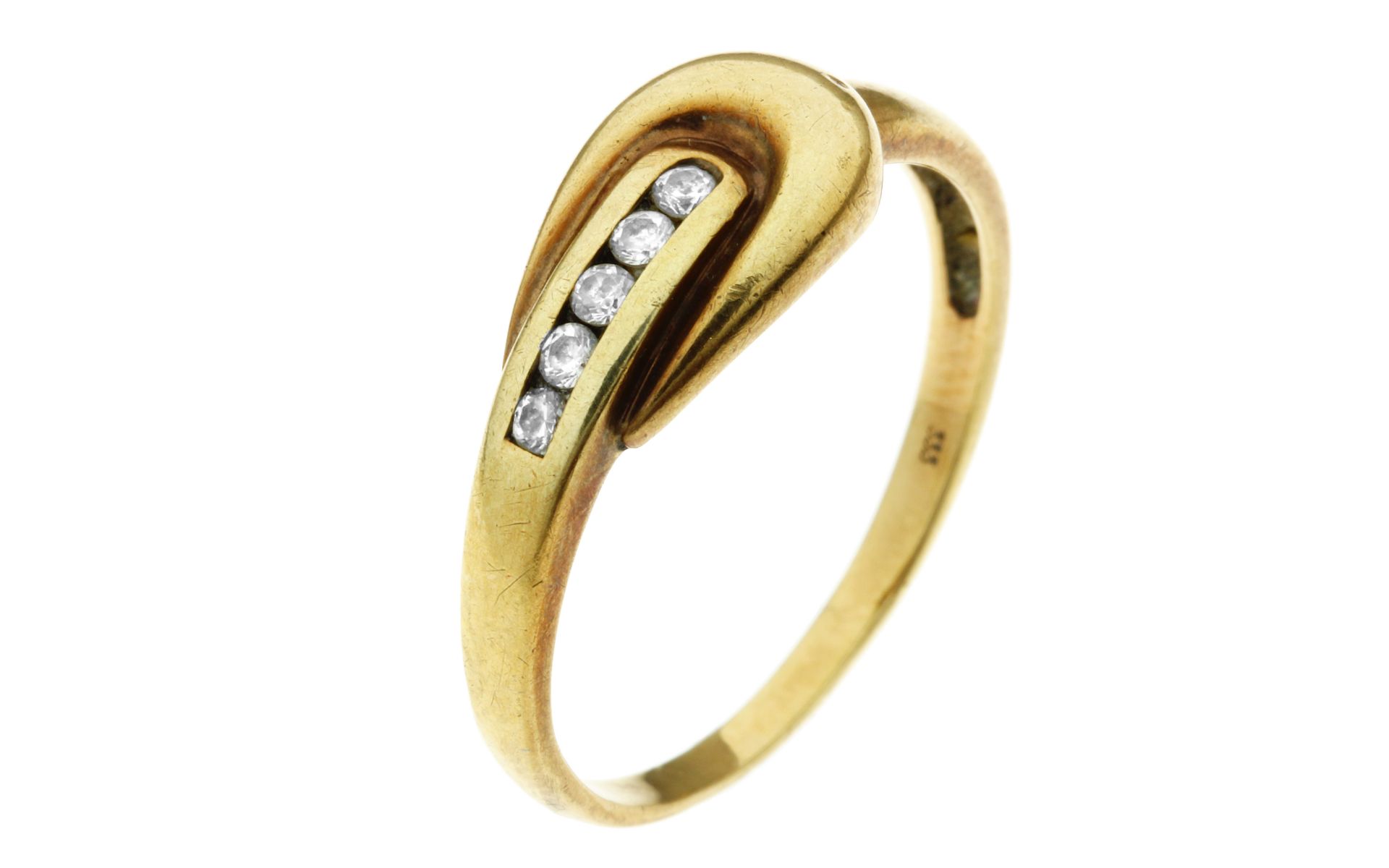 Ring 2.08g 333/- Gelbgold mit Zirkonia. Ringgroesse ca. 57