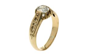 Ring 3.48g 585/- Gelbgold mit Diamant ca. 0.65 ct.. Ringgroesse ca. 58