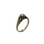 Ring 3.14g 585/- Gelbgold und Weissgold mit Diamant ca. 0.25 ct.. Ringgroesse ca. 60