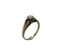 Ring 3.14g 585/- Gelbgold und Weissgold mit Diamant ca. 0.25 ct.. Ringgroesse ca. 60