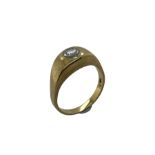 Ring 9.33g 750- Gelbgold und Weissgold mit Diamant ca. 0.23 ct.. Ringgroesse ca. 61