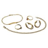 Konvolut Goldschmuck 14.24g 585/- Gold mit Steinen