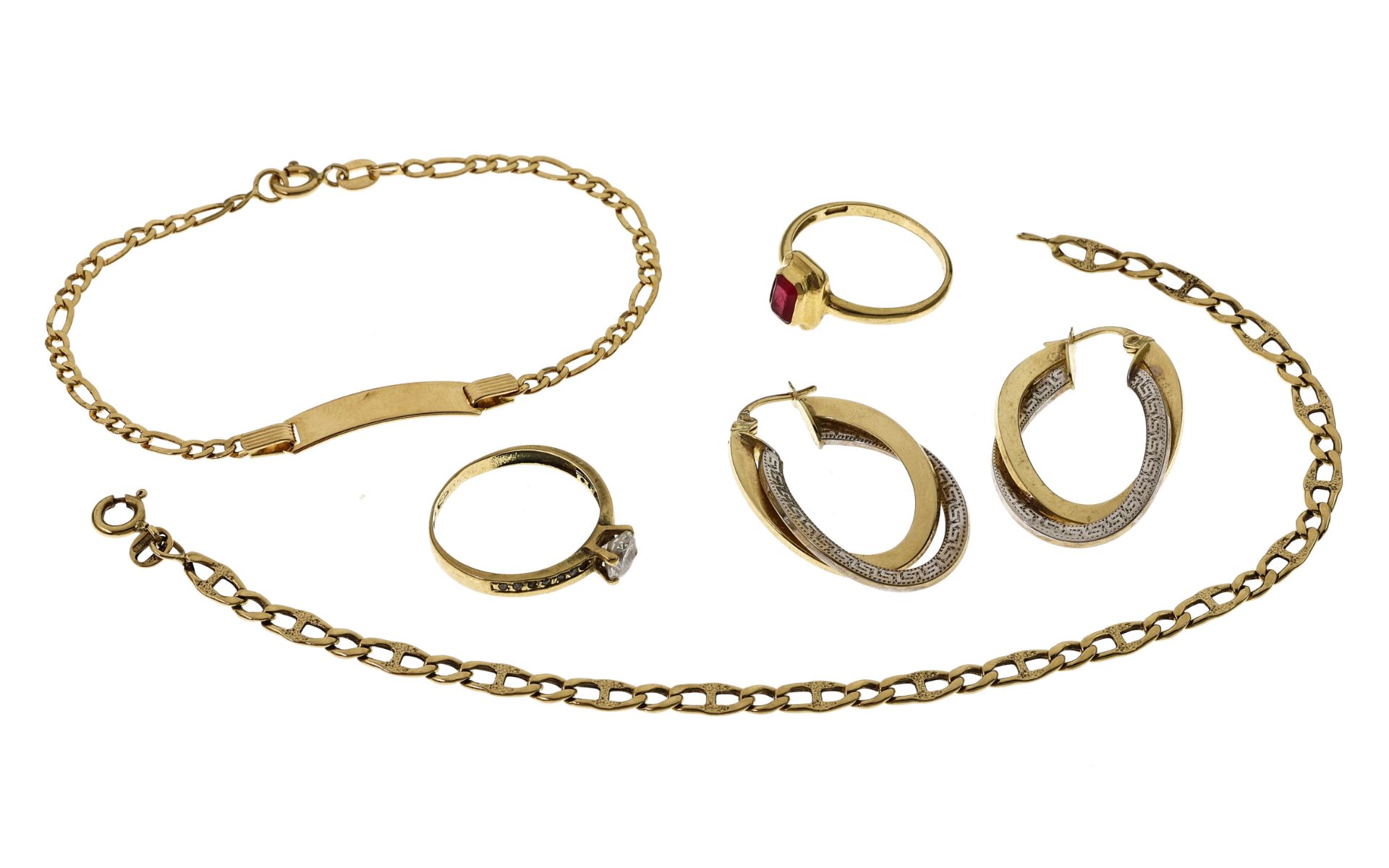 Konvolut Goldschmuck 14.24g 585/- Gold mit Steinen