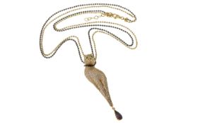 Kette mit Anhaenger 18.18g 750- Gelbgold mit Steinen. Laenge ca. 49 cm