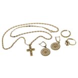 Konvolut Goldschmuck 15.28g 585/- Gold mit Steinen