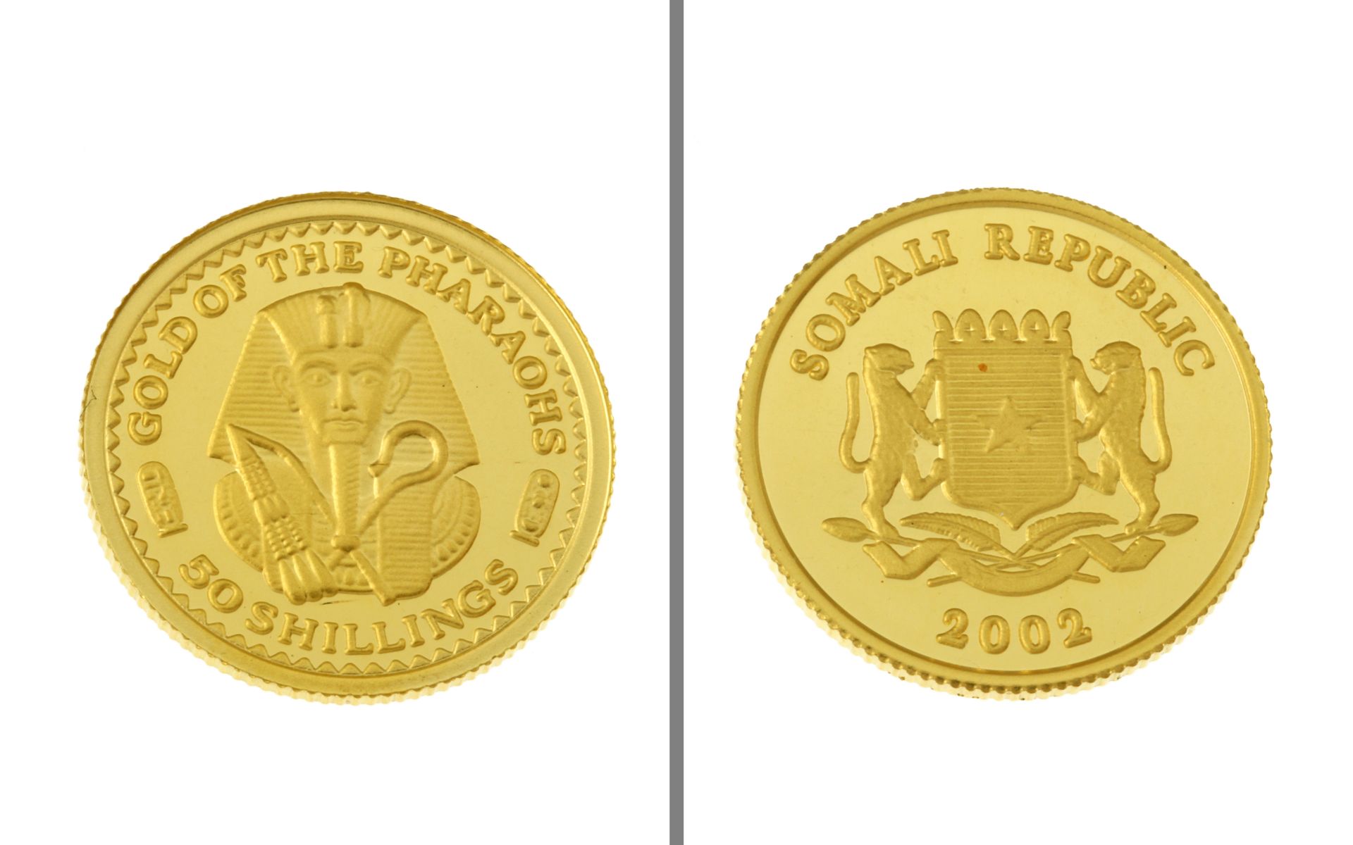 50 Shillings Somali Republic 1.24g 999/- Gelbgold 2002