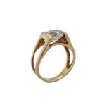 Ring 5.57g 585/- Gelbgold mit Zirkonia. Ringgroesse ca. 54