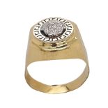 Ring 5.54g 585/- Gelbgold und Weissgold. Ringgroesse ca. 66