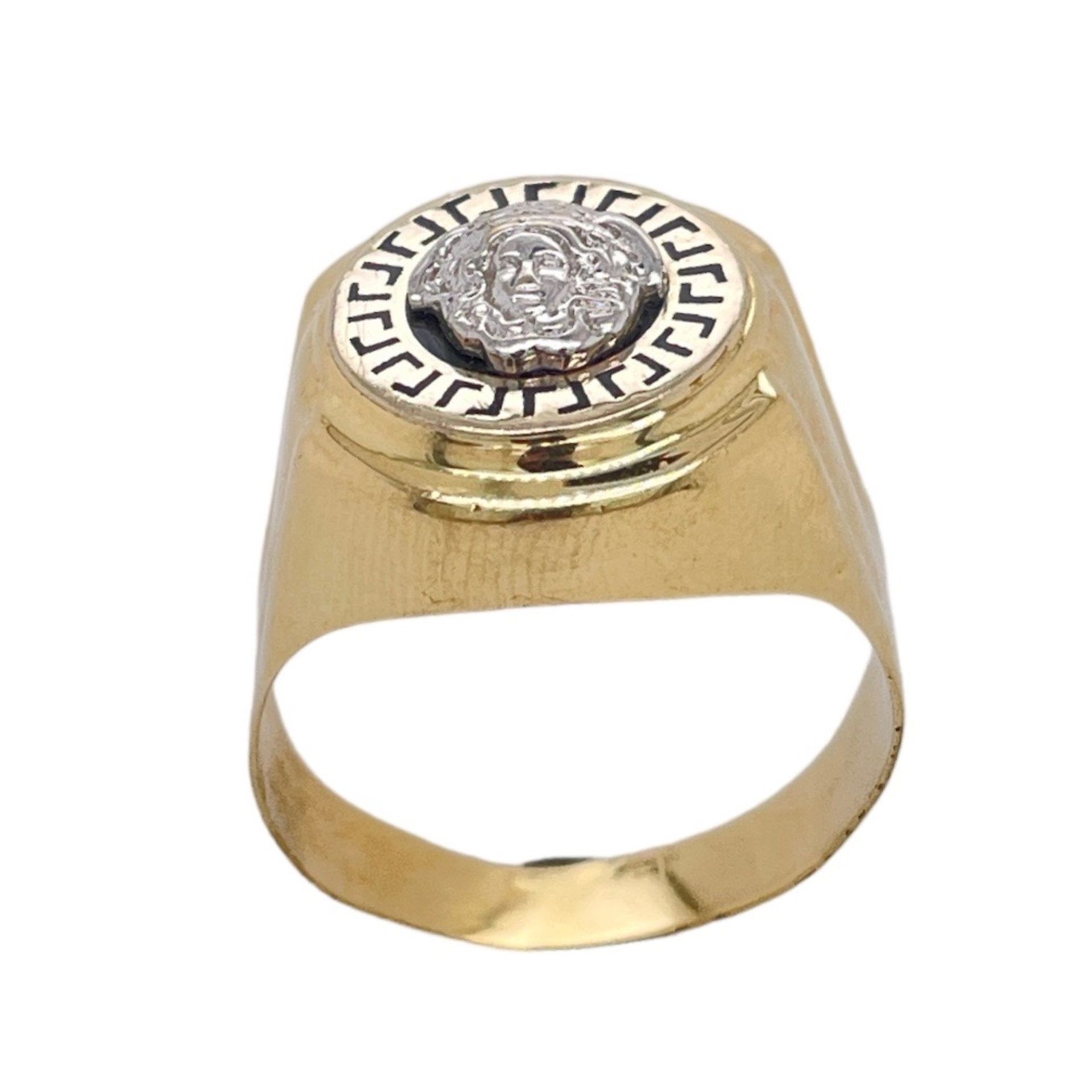 Ring 5.54g 585/- Gelbgold und Weissgold. Ringgroesse ca. 66