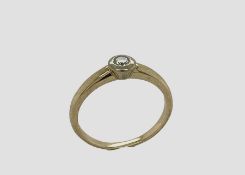 Christ Ring 3.79g 585/- Gelbgold mit Diamant ca. 0.15 ct. W/LR. Ringgroesse ca. 59
