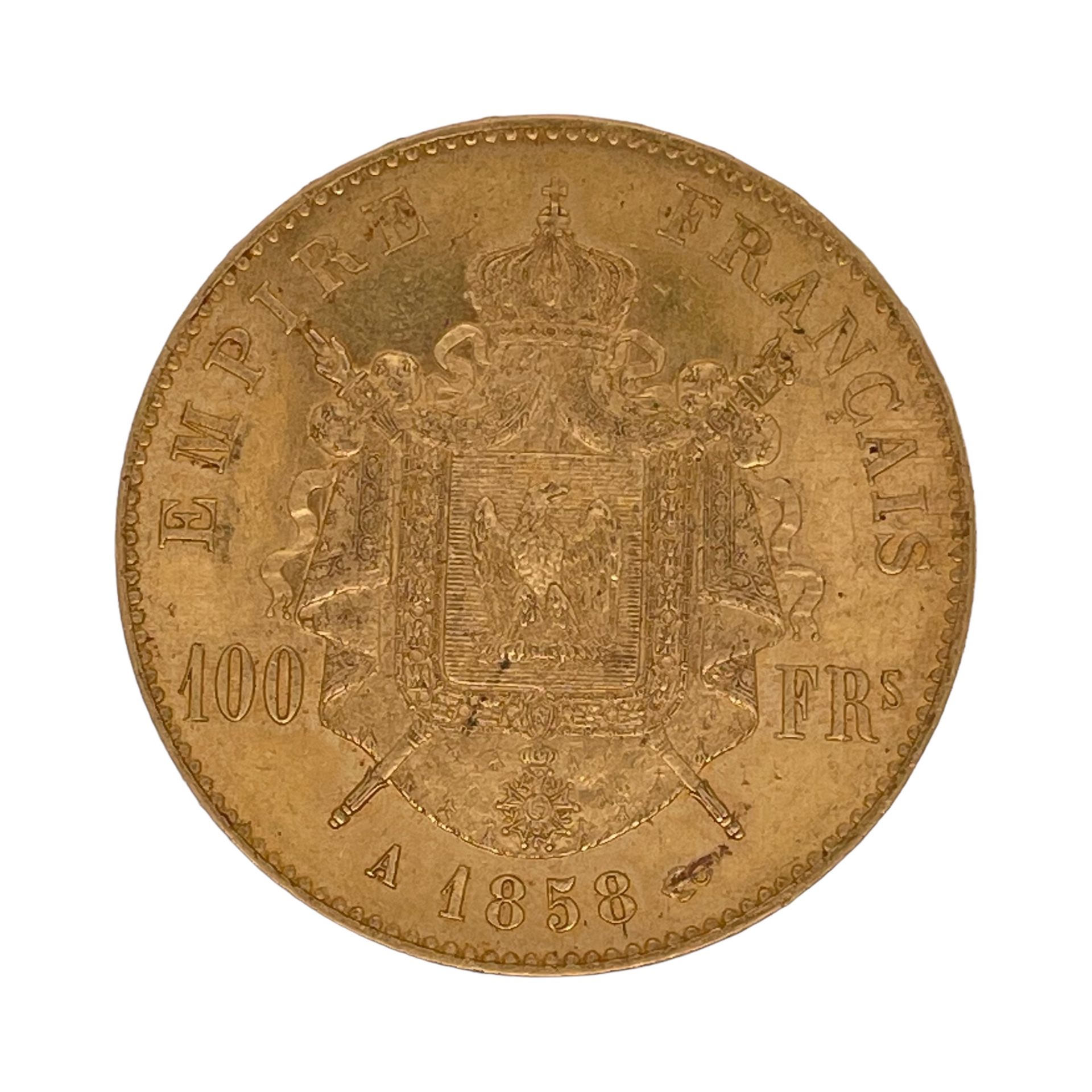 Goldmünze Napoleon III Empereur 100 Francs 32,24g 900/- Gelbgold 1858