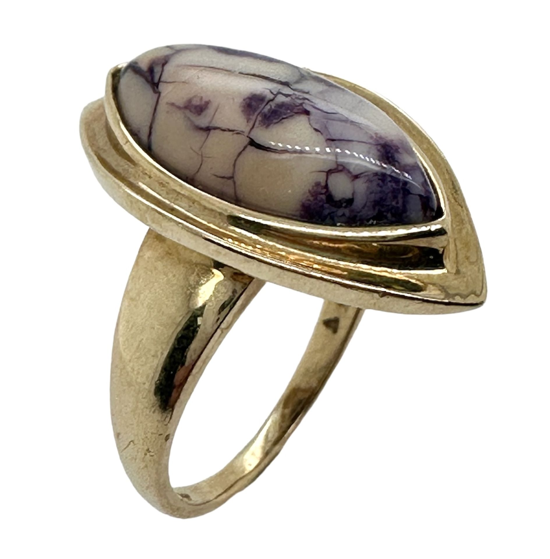 Ring 6,2g 375/- Gelbgold mit Farbstein, Ringgröße ca. 59