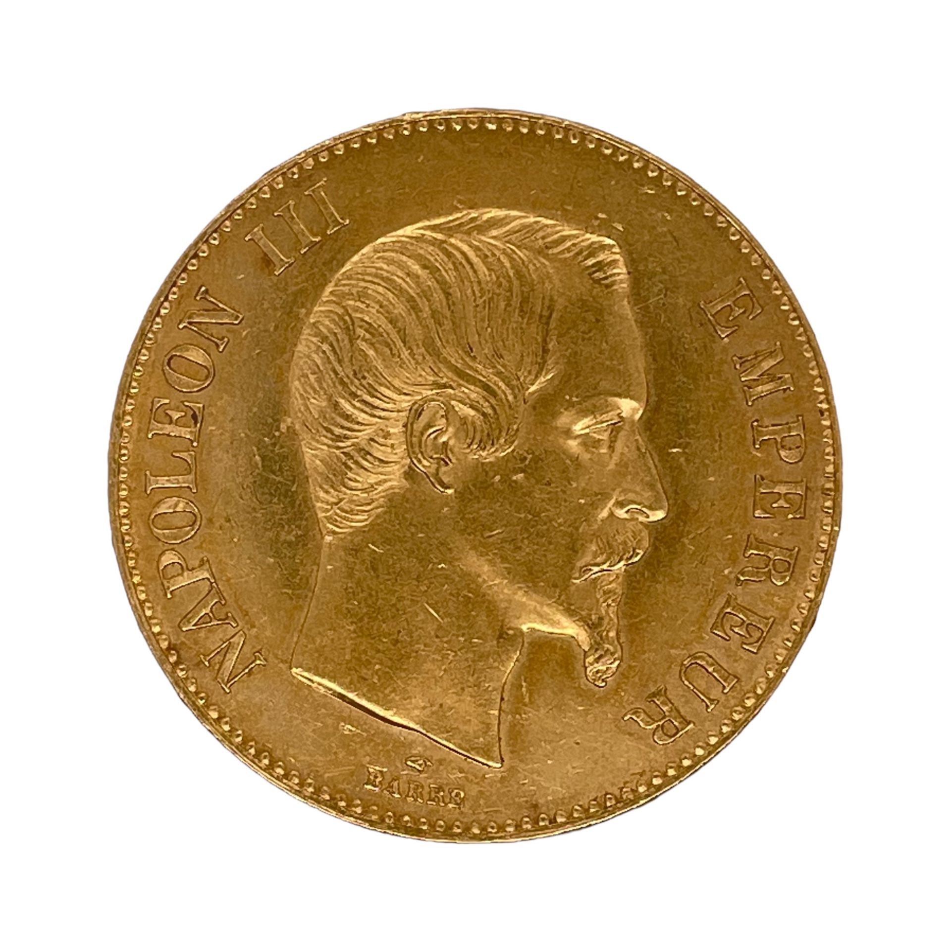 Goldmünze Napoleon III Empereur 100 Francs 32,23g 900/- Gelbgold 1858 - Image 2 of 2
