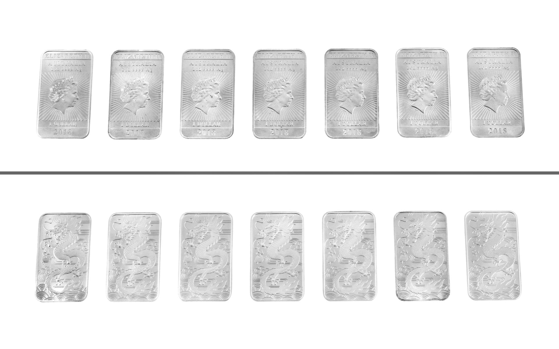 Silbermünze 7x1 Unze 217,7g 999/- Silber 1 Dollar Australia Elizabeth II 2018