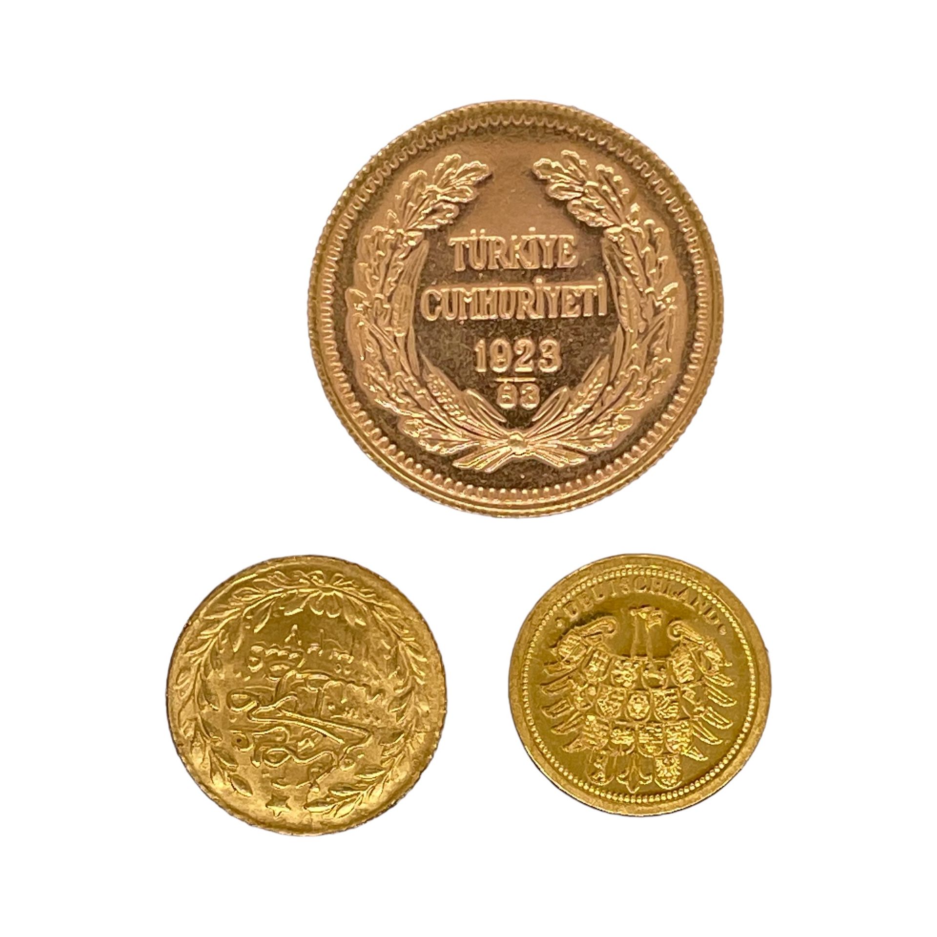 3 Goldmünzen 10,04g 916/- Gold