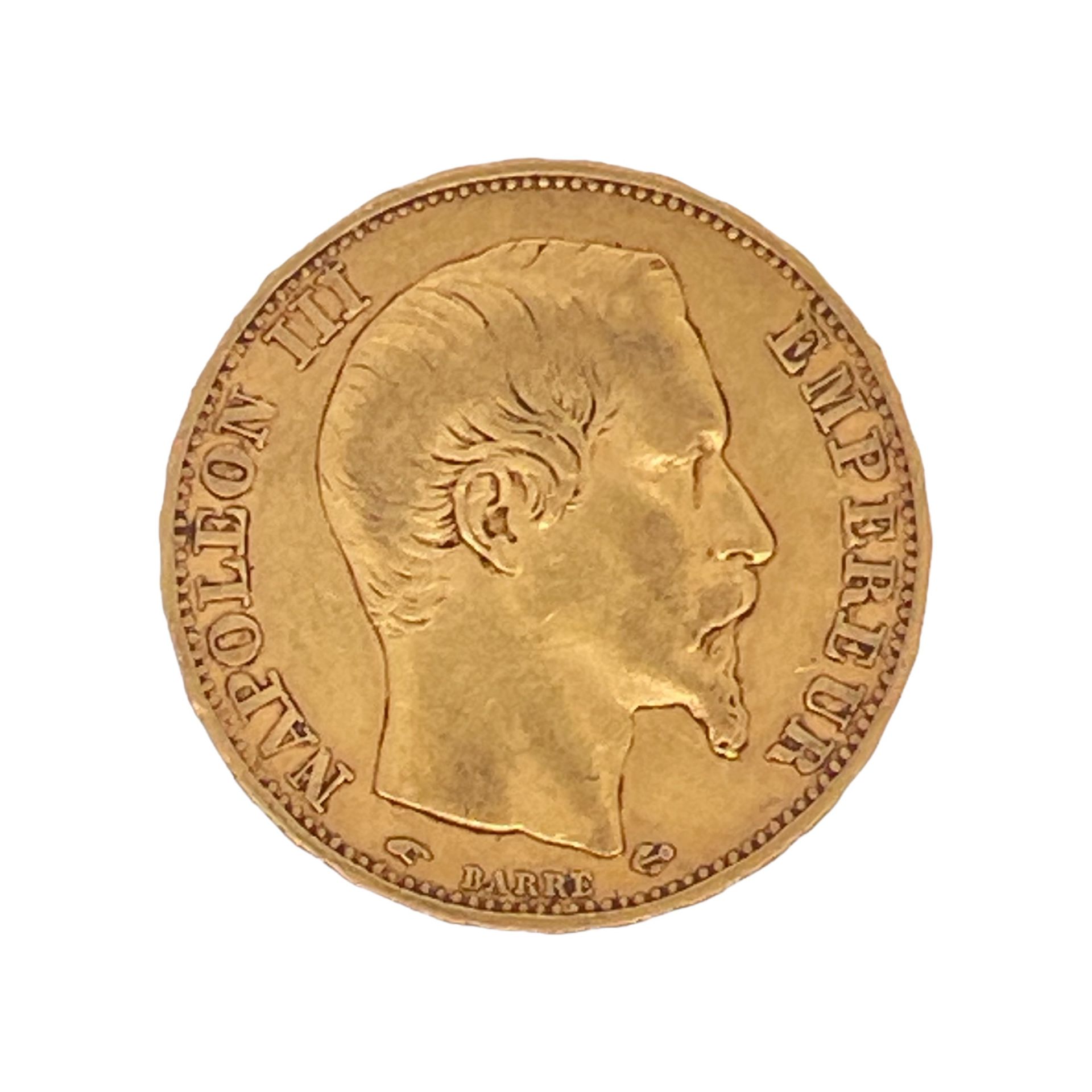 Goldmünze Napoleon III Empereur 20 Francs 6,38g 900/- Gelbgold 1856 - Image 2 of 2