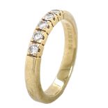 Ring 5,74g 585/- Gelbgold mit 5 Diamanten zus. ca. 0,25 ct., Ringgröße ca. 58