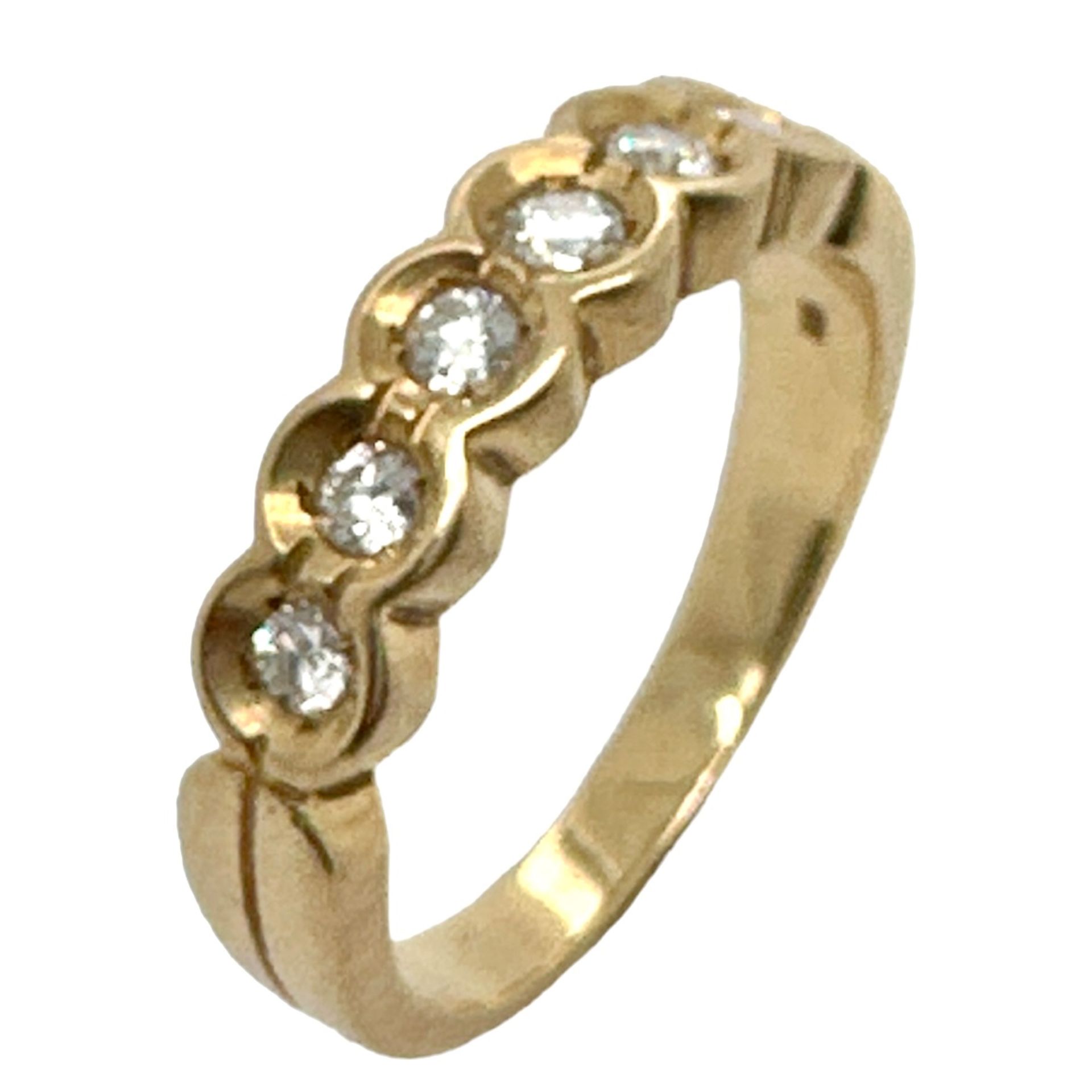 Ring 4,39g 585/- Gelbgold mit 6 Diamanten zus. ca. 0,30 ct., Ringgröße ca. 56