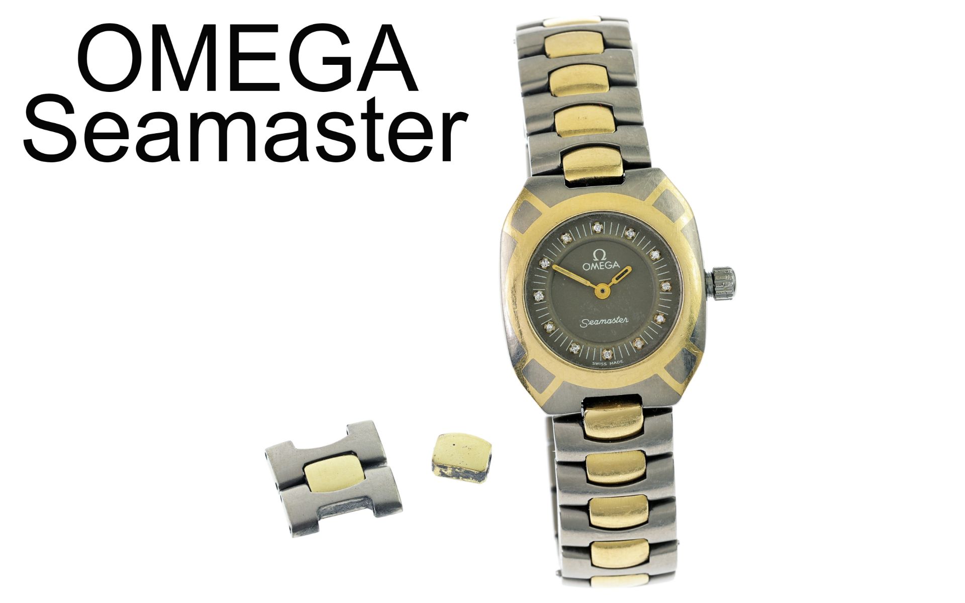 Omega Seamaster Quarz 750/- Gelbgold/Edelstahl, ohne Box und ohne Papiere