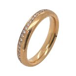 Ring 6,46g 750/- Gelbgold mit ca. 40 Diamanten zus. ca. 0,40 ct., Ringgröße ca. 57