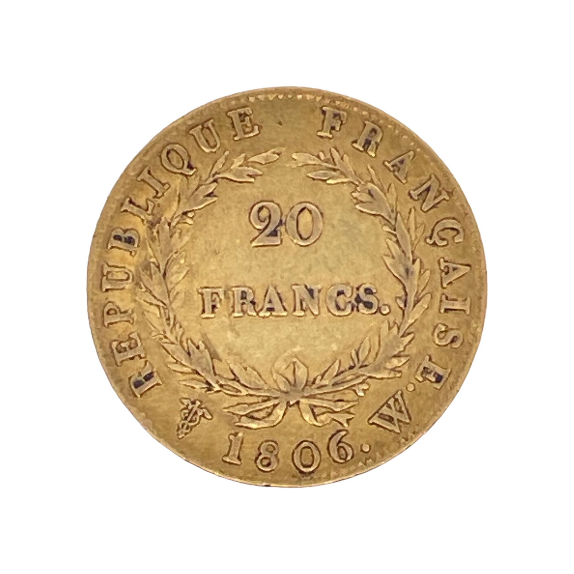 Goldmünze Napoleon Empereur 20 Francs 6,38g 900/- Gelbgold 1806