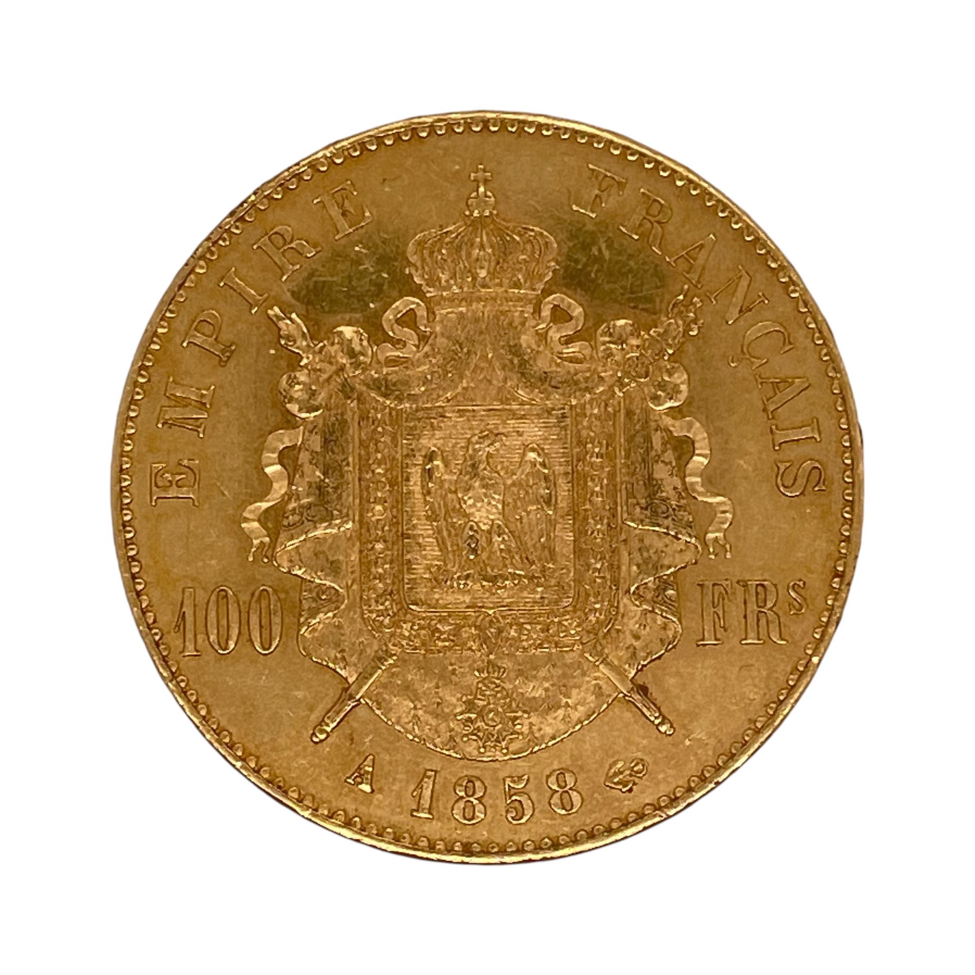 Goldmünze Napoleon III Empereur 100 Francs 32,23g 900/- Gelbgold 1858