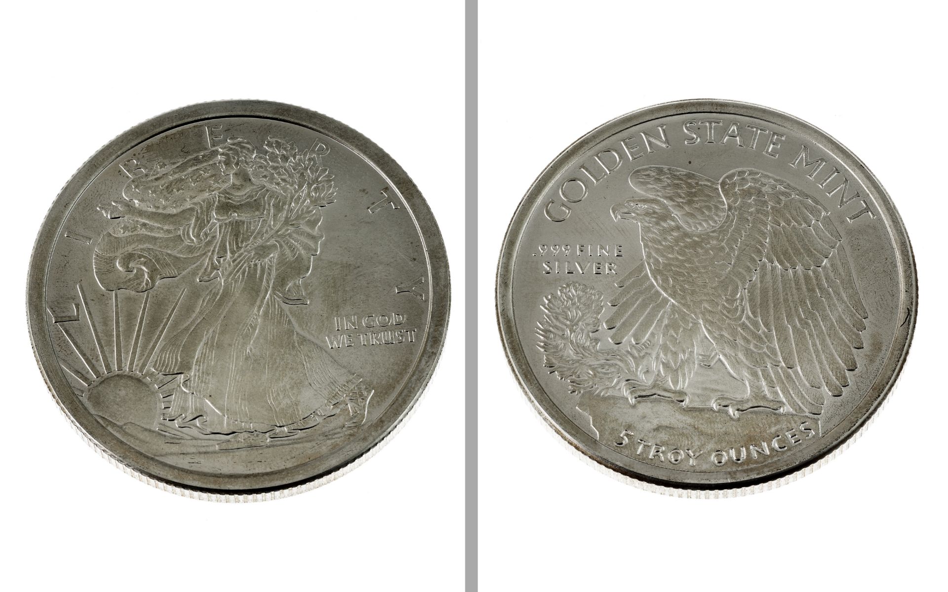 Silbermünze 5 Unzen 155,50g 999/- Silber Liberty Golden State Mint