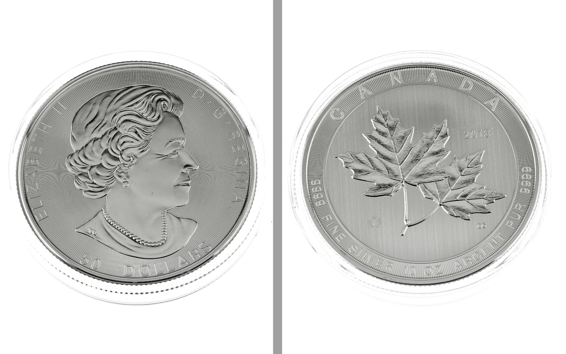 Silbermünze 10 Unzen 311g 999/- Silber Maple Leaf 2018