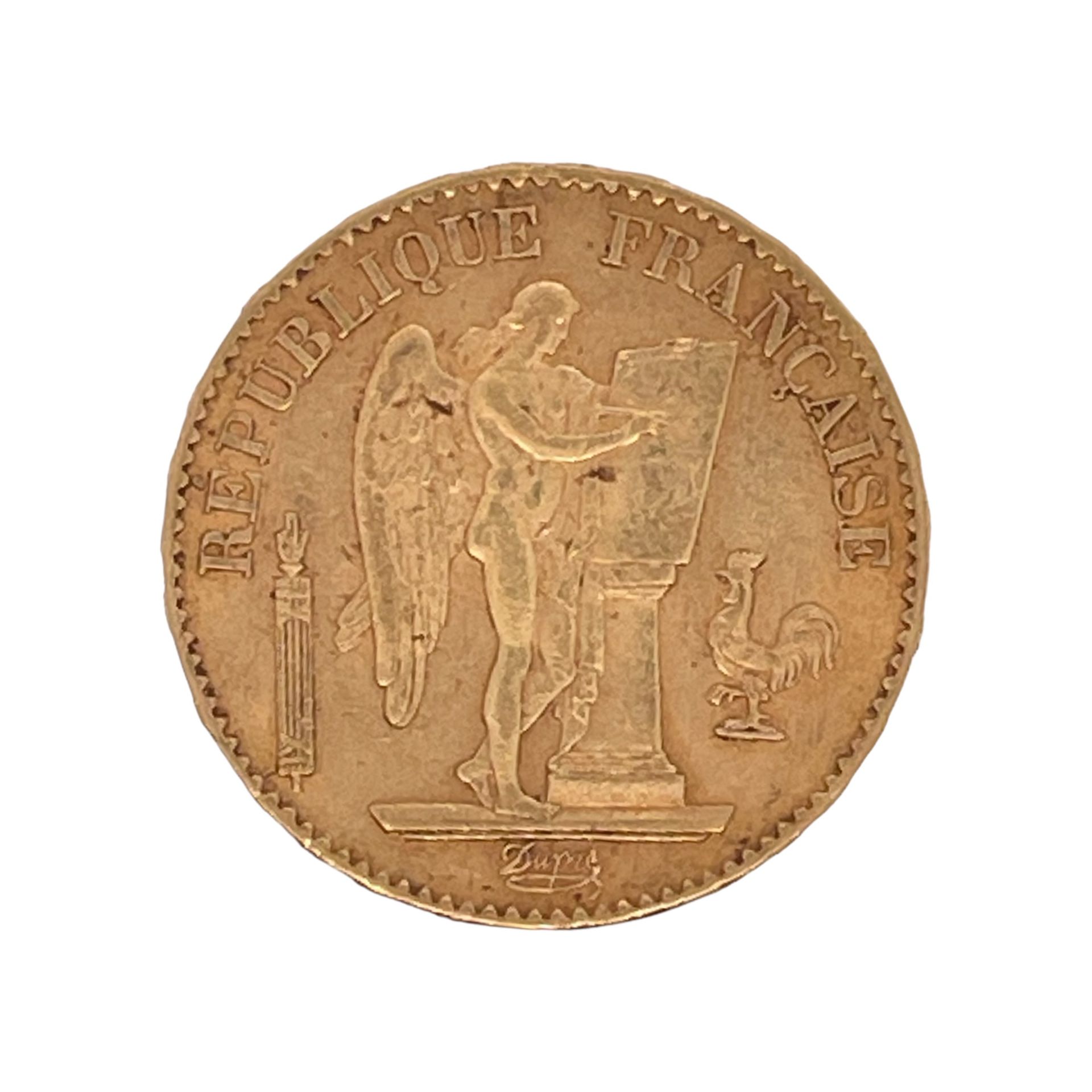 Goldmünze 20 Francs Republique Francaise 6,42g 900/- Gelbgold 1877 - Image 2 of 2