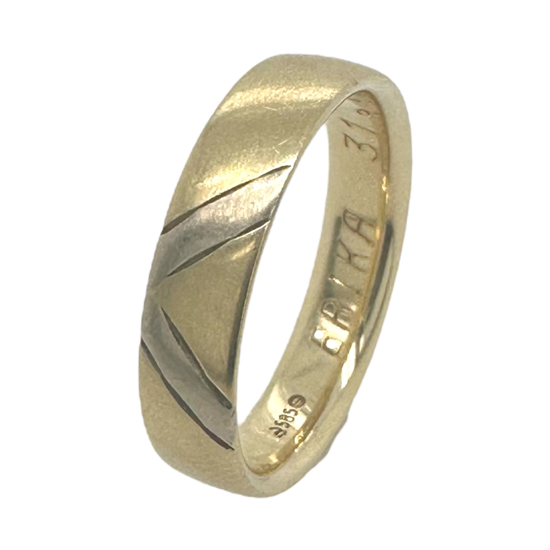 Ring 6,26g 585/- Gelbgold mit Gravur, Ringgroesse ca. 61