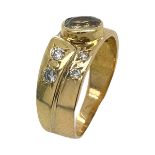 Ring 5,82g 750/- Gelbgold mit 8 Diamanten zus. ca. 0,28 ct. und Spinell, Ringgroesse ca. 53