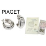 Piaget Creolen 15,02g 750/- Weissgold mit 2 Diamanten zus. ca. 0,26 ct. TW/vvs, mit Zertifikat von..