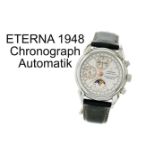 Eterna 1948 Chronograph Automatik Edelstahl, ohne Box und ohne Papiere