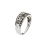 Ring 4,81g 375/- Weissgold mit 27 Diamanten zus. ca. 0,18 ct., Ringgroesse ca. 54