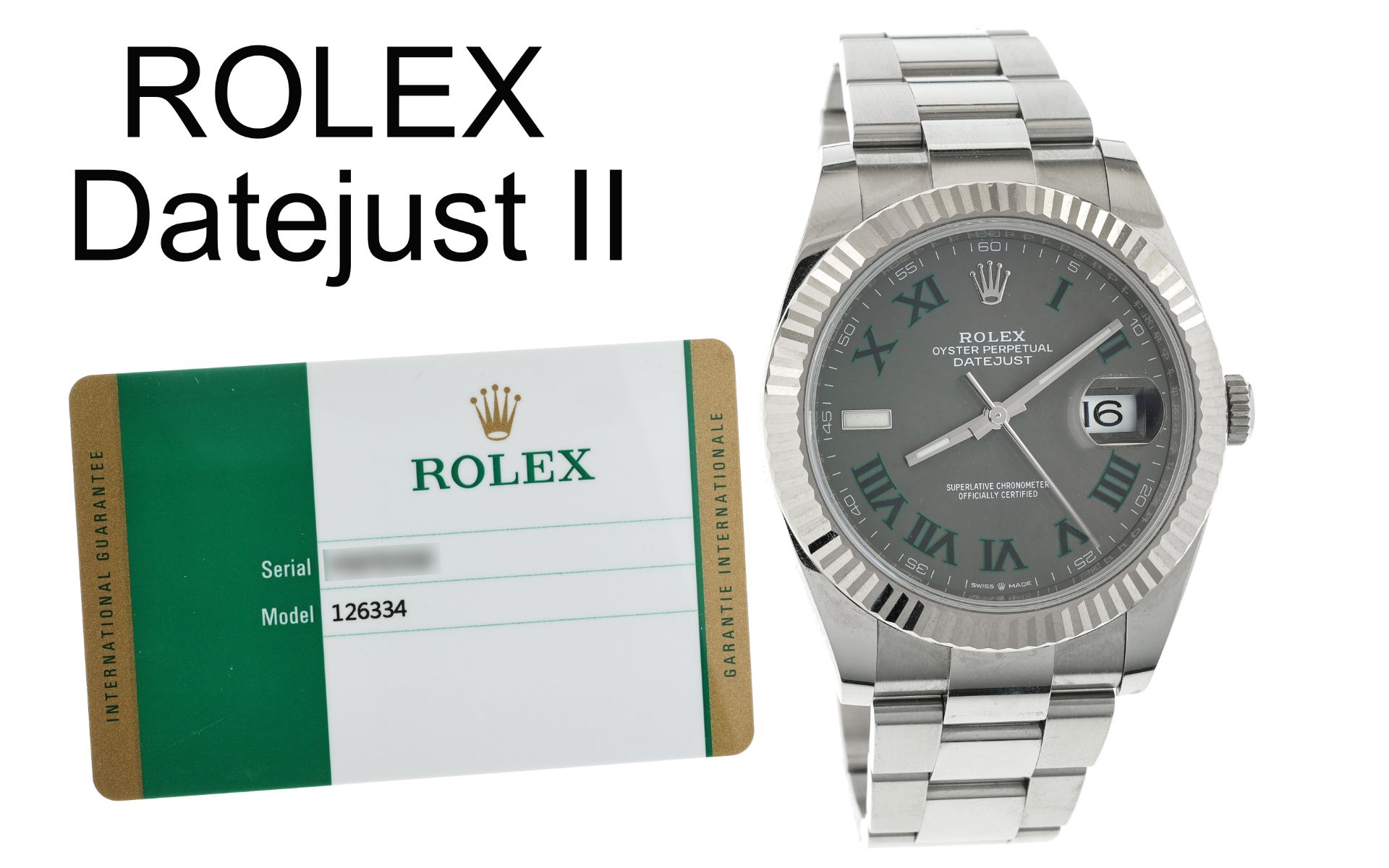 Rolex Datejust II Ref. 126334 Automatik 750/- Weissgold/Edelstahl, ohne Box und mit Papiere, LC100..