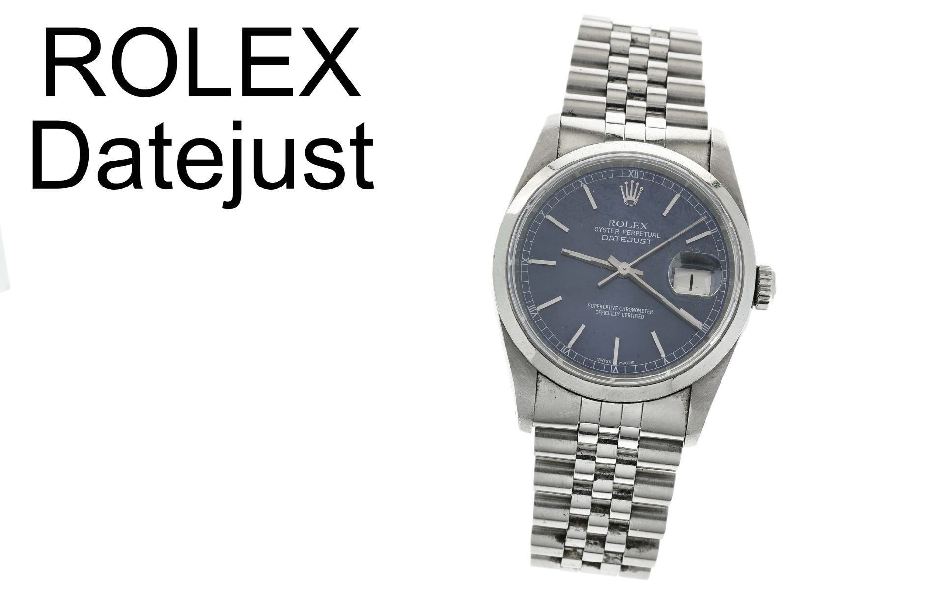 Rolex Datejust Ref. 16200 Automatik Edelstahl, ohne Box und ohne Papiere