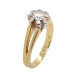 Ring 4,78g 585/- Gelbgold und Weissgold mit Diamant ca. 0,50 ct., Ringgroesse ca. 55