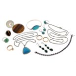 Konvolut Silberschmuck 122,81g 925/- Silber mit Steinen