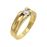 Ring 5,13g 750/- Gelbgold mit Diamant ca. 0,22 ct., Ringgroesse ca. 51