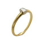 Ring 3,05g 750/- Gelbgold und Weissgold mit Diamant ca. 0,15 ct., Ringgroesse ca. 64