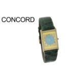 Concord Ref. 5120617 DM Quarz 750/- Gelbgold mit Diamanten und gruenem Krokodil Lederband, ohne Bo..