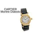 Cartier Montre Diabolo Ref. 1461 Mechanisch 750/- Gelbgold, mit Box und mit Papiere, mir original...