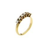 Ring 3,28g 750/- Gelbgold mit 6 Diamanten zus. ca. 0,42 ct., Ringgroesse ca. 56