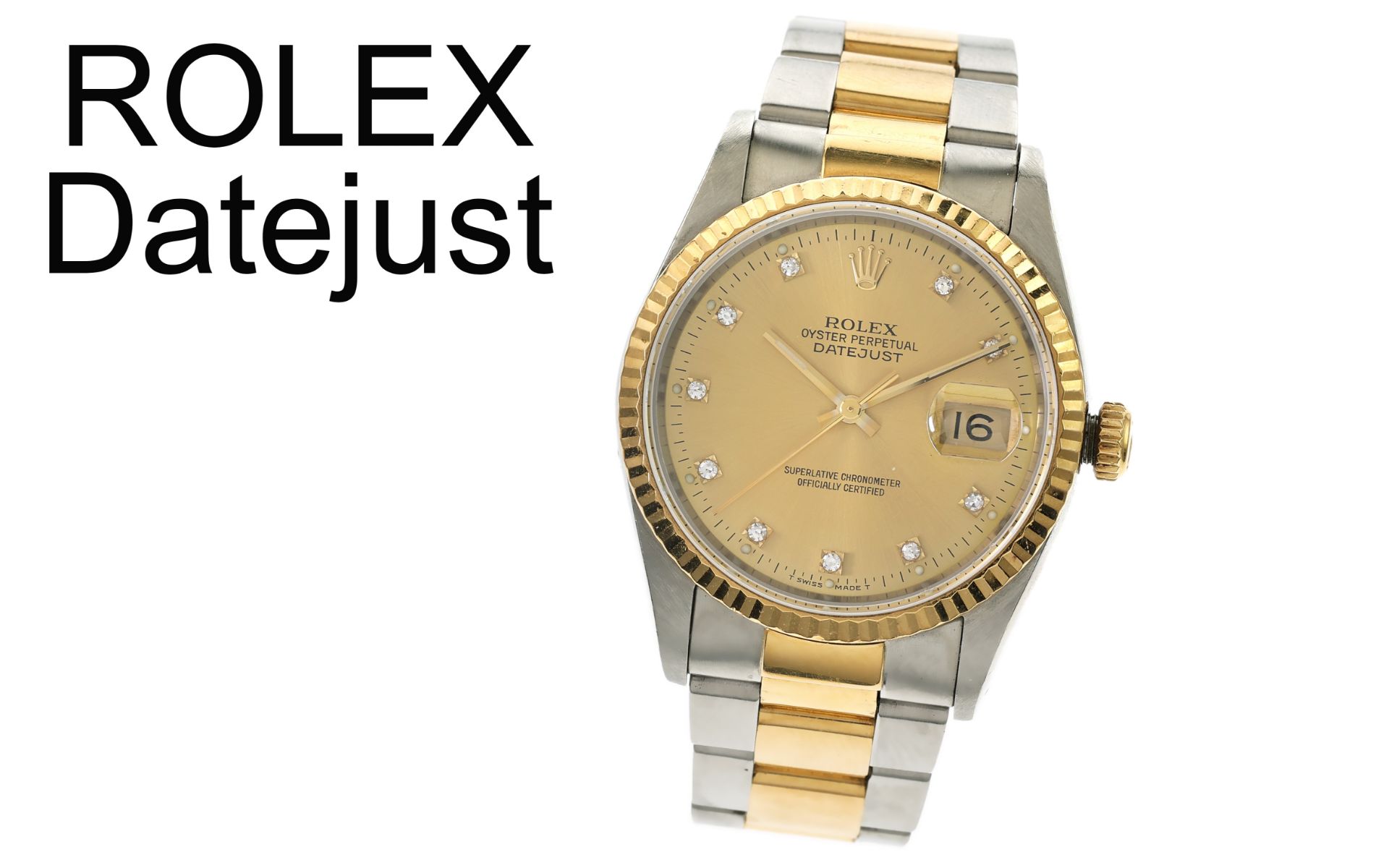 Rolex Datejust Ref. 16233 Automatik 750/- Gelbgold/Edelstahl, mit Box und mit Papiere, LC100, Kau...