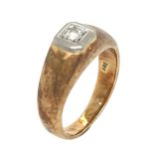 Ring 7,53g 585/- Gelbgold und Weissgold mit Diamant ca. 0,08 ct., Ringgroesse ca. 51